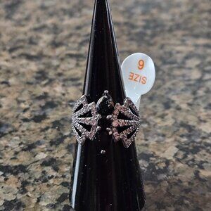 Bomb Party RG96492 "Wandering Light" Black Onyx Cubic Zirconia Sz 6